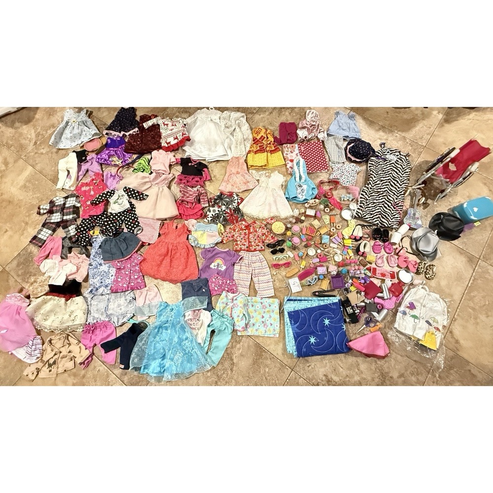 Over‎ 240+ 18" doll mixed clothes, shoes, and accessories- OG, My Girl, Etc